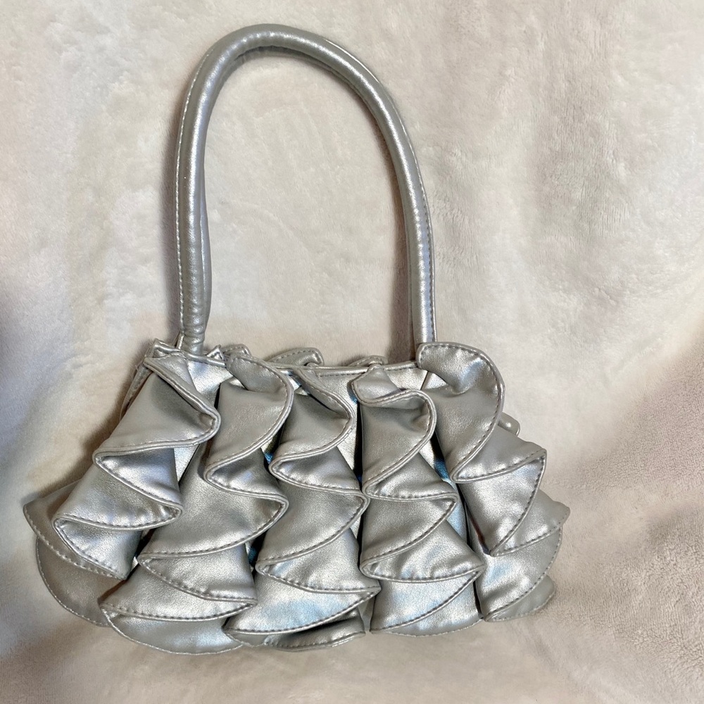 Silver Shoulder Bag, Squared, Sondra Roberts, NWOT
